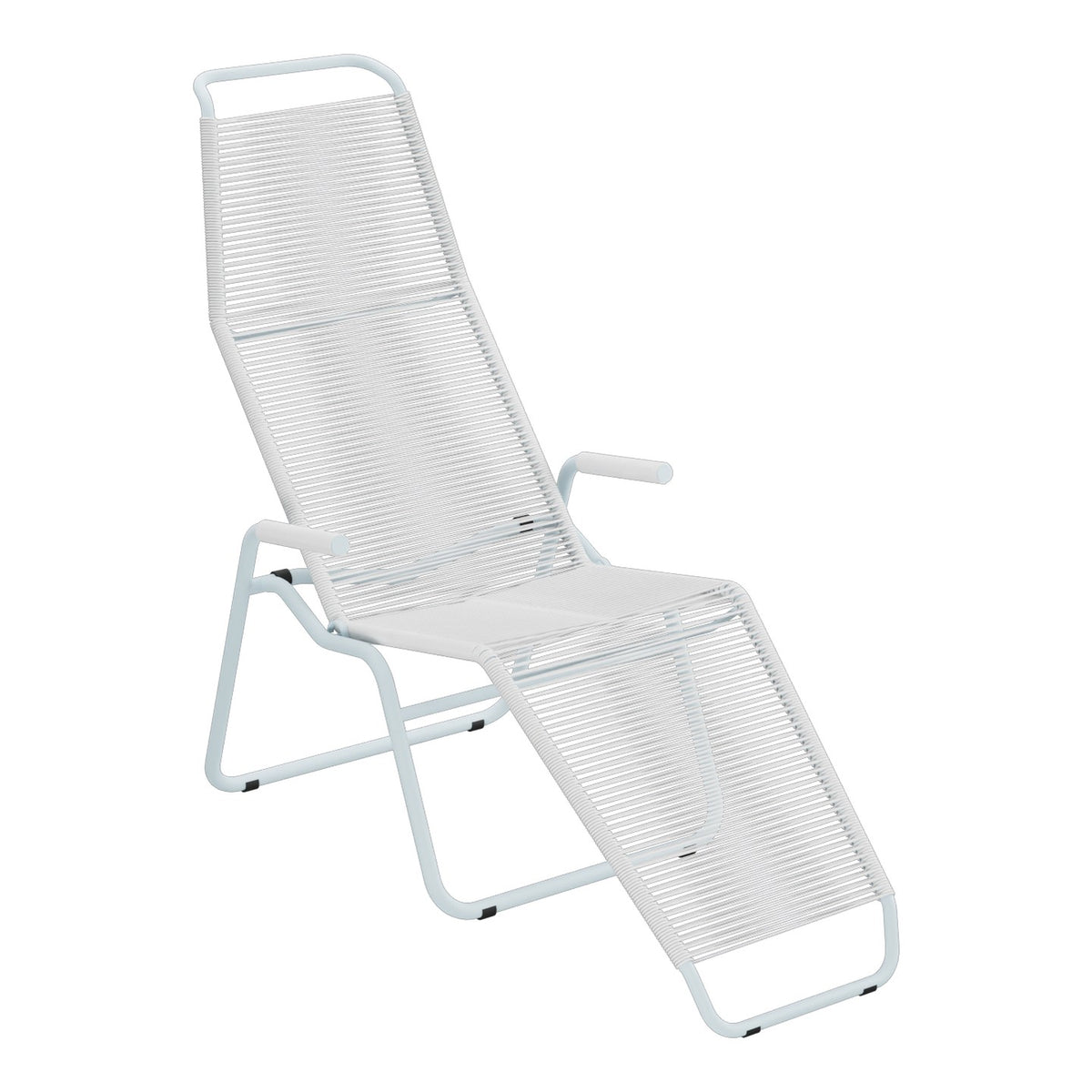 Schaffner Brissago Chaise longue Spaghetti – Blanc 90 / Bleu Pastel 51