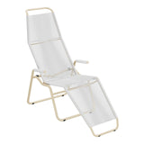 Schaffner Brissago Chaise longue Spaghetti – Blanc 90 / Marron Pastel 83