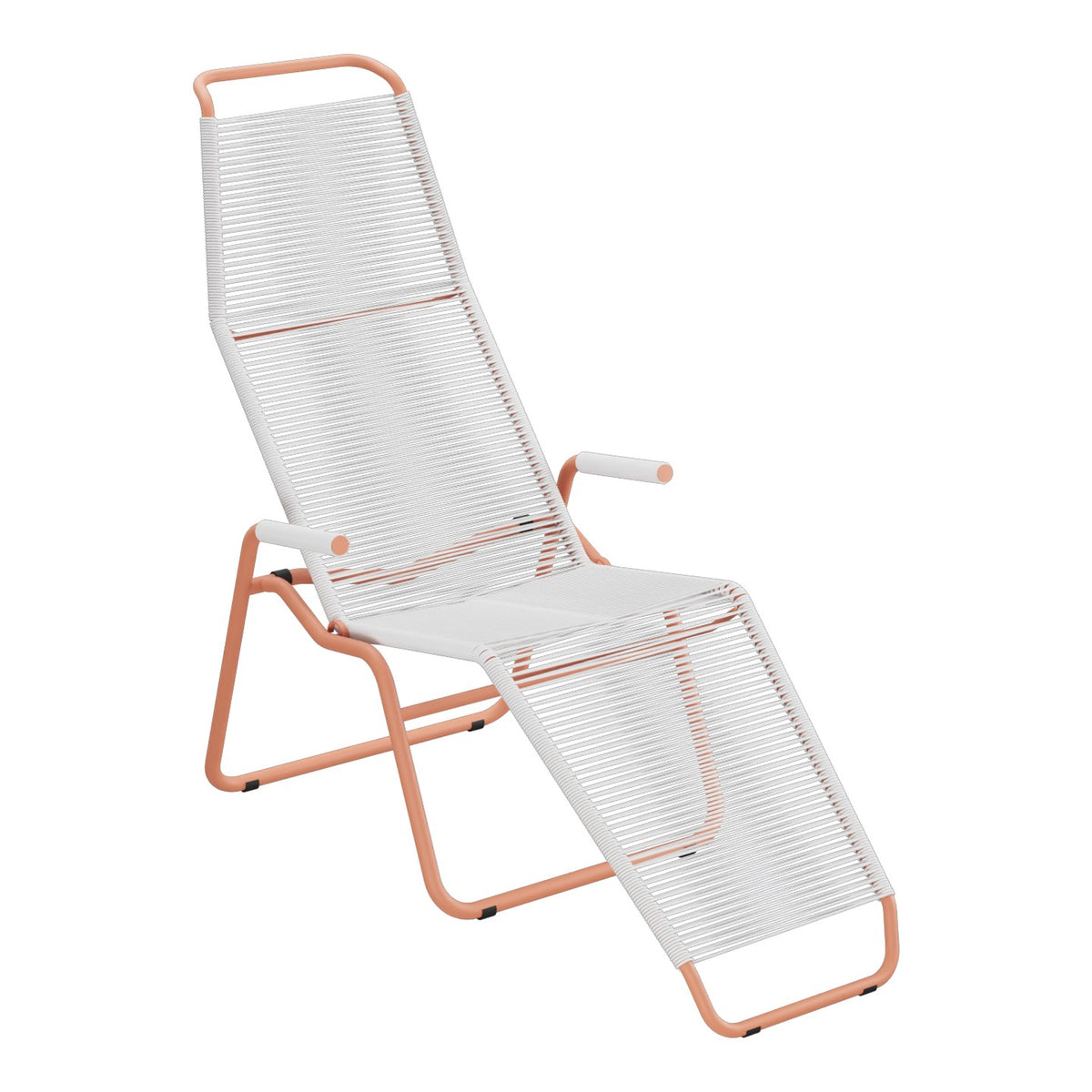 Schaffner Brissago Chaise longue Spaghetti – Blanc 90 / Terracotta 84
