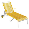 Schaffner Säntis Chaise longue à roulettes Spaghetti – Jaune 11 / Galvanisé à chaud 02