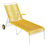 Schaffner Säntis Chaise longue à roulettes Spaghetti – Jaune 11 / Blanc 90
