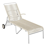 Schaffner Säntis Chaise longue à roulettes Spaghetti – Sable Pastel 15 / Galvanisé à chaud 02