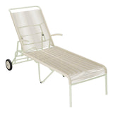 Schaffner Säntis Chaise longue à roulettes Spaghetti – Sable Pastel 15 / Vert Pastel 64