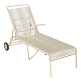 Schaffner Säntis Chaise longue à roulettes Spaghetti – Sable Pastel 15 / Marron Pastel 83