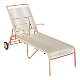 Schaffner Säntis Chaise longue à roulettes Spaghetti – Sable Pastel 15 / Terracotta 84