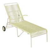 Schaffner Säntis Chaise longue à roulettes Spaghetti – Jaune Buis 18 / Sable Pastel 15