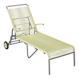Schaffner Säntis Chaise longue à roulettes Spaghetti – Jaune Buis 18 / Graphite 73