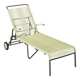 Schaffner Säntis Chaise longue à roulettes Spaghetti – Jaune Buis 18 / Anthracite 77