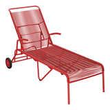 Schaffner Säntis Chaise longue à roulettes Spaghetti – Rouge 30 / Rouge 30