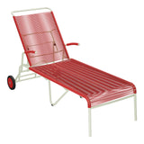 Schaffner Säntis Chaise longue à roulettes Spaghetti – Rouge 30 / Vert Pastel 64