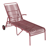 Schaffner Säntis Chaise longue à roulettes Spaghetti – Bordeaux 38 / Bordeaux 38