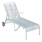 Schaffner Säntis Chaise longue à roulettes Spaghetti – Bleu Pastel 51 / Galvanisé à chaud 02