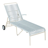Schaffner Säntis Chaise longue à roulettes Spaghetti – Bleu Pastel 51 / Sable Pastel 15