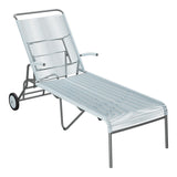 Schaffner Säntis Chaise longue à roulettes Spaghetti – Bleu Pastel 51 / Graphite 73