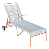 Schaffner Säntis Chaise longue à roulettes Spaghetti – Bleu Pastel 51 / Terracotta 84