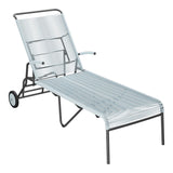 Schaffner Säntis Chaise longue à roulettes Spaghetti – Bleu Pastel 51 / Noir 91