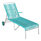Schaffner Säntis Chaise longue à roulettes Spaghetti – Turquoise 58 / Galvanisé à chaud 02