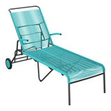 Schaffner Säntis Chaise longue à roulettes Spaghetti – Turquoise 58 / Anthracite 77