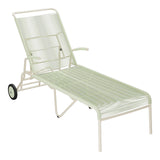 Schaffner Säntis Chaise longue à roulettes Spaghetti – Vert Pastel 64 / Sable Pastel 15