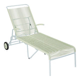 Schaffner Säntis Chaise longue à roulettes Spaghetti – Vert Pastel 64 / Bleu Pastel 51