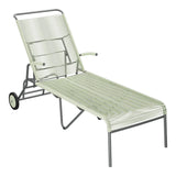 Schaffner Säntis Chaise longue à roulettes Spaghetti – Vert Pastel 64 / Graphite 73