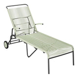 Schaffner Säntis Chaise longue à roulettes Spaghetti – Vert Pastel 64 / Anthracite 77