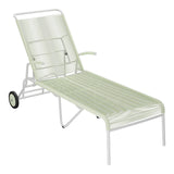 Schaffner Säntis Chaise longue à roulettes Spaghetti – Vert Pastel 64 / Gris Argent 78