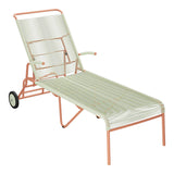 Schaffner Säntis Chaise longue à roulettes Spaghetti – Vert Pastel 64 / Terracotta 84