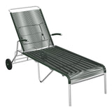 Schaffner Säntis Chaise longue à roulettes Spaghetti – Vert Sapin 66 / Galvanisé à chaud 02