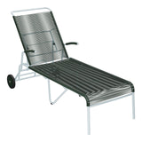 Schaffner Säntis Chaise longue à roulettes Spaghetti – Vert Sapin 66 / Bleu Pastel 51