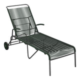 Schaffner Säntis Chaise longue à roulettes Spaghetti – Vert Sapin 66 / Noir 91