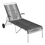 Schaffner Säntis Chaise longue à roulettes Spaghetti – Anthracite 77 / Galvanisé à chaud 02