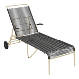 Schaffner Säntis Chaise longue à roulettes Spaghetti – Anthracite 77 / Marron Pastel 83