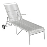 Schaffner Säntis Chaise longue à roulettes Spaghetti – Gris Argent 78 / Galvanisé à chaud 02