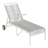 Schaffner Säntis Chaise longue à roulettes Spaghetti – Gris Argent 78 / Sable Pastel 15