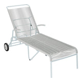 Schaffner Säntis Chaise longue à roulettes Spaghetti – Gris Argent 78 / Bleu Pastel 51