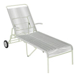Schaffner Säntis Chaise longue à roulettes Spaghetti – Gris Argent 78 / Vert Pastel 64