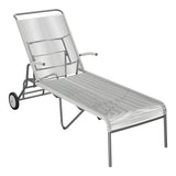 Schaffner Säntis Chaise longue à roulettes Spaghetti – Gris Argent 78 / Graphite 73