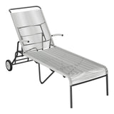 Schaffner Säntis Chaise longue à roulettes Spaghetti – Gris Argent 78 / Anthracite 77