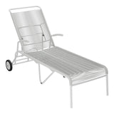 Schaffner Säntis Chaise longue à roulettes Spaghetti – Gris Argent 78 / Gris Argent 78