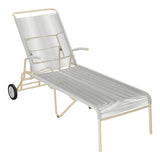 Schaffner Säntis Chaise longue à roulettes Spaghetti – Gris Argent 78 / Marron Pastel 83