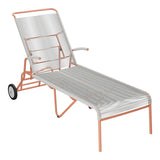Schaffner Säntis Chaise longue à roulettes Spaghetti – Gris Argent 78 / Terracotta 84