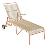 Schaffner Säntis Chaise longue à roulettes Spaghetti – Marron Pastel 83 / Terracotta 84