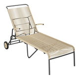 Schaffner Säntis Chaise longue à roulettes Spaghetti – Marron Pastel 83 / Noir 91