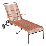 Schaffner Säntis Chaise longue à roulettes Spaghetti – Terracotta 84 / Anthracite 77