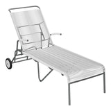 Schaffner Säntis Chaise longue à roulettes Spaghetti – Blanc 90 / Graphite 73