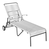 Schaffner Säntis Chaise longue à roulettes Spaghetti – Blanc 90 / Anthracite 77