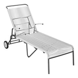 Schaffner Säntis Chaise longue à roulettes Spaghetti – Blanc 90 / Noir 91