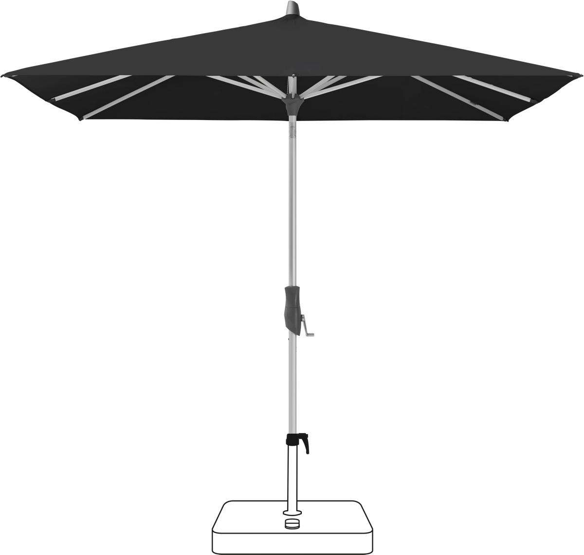 Glatz Parasol ALU-TWIST carre Qualite 4 408 Black