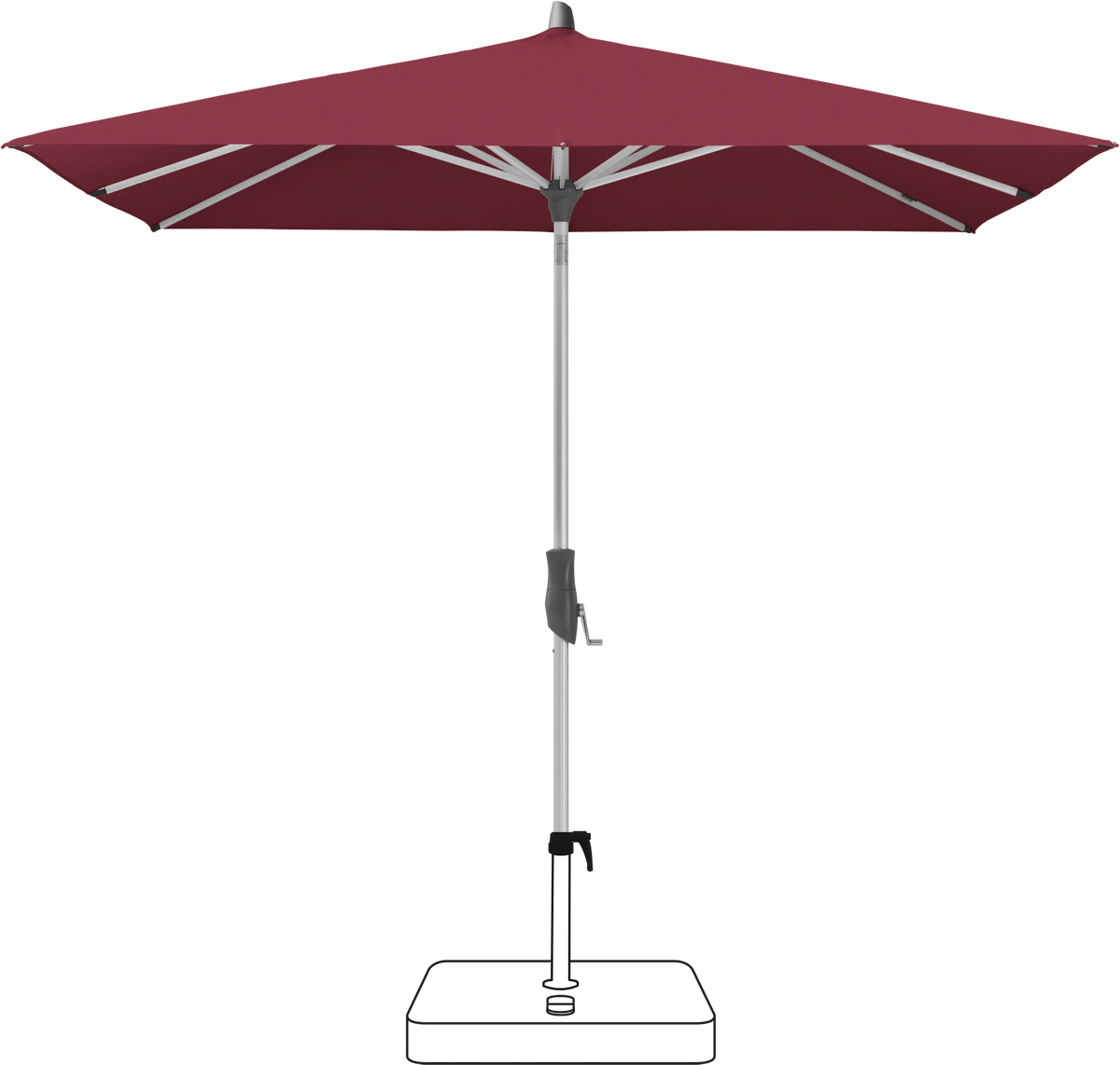 Glatz Parasol ALU-TWIST carre Qualite 4 436 Wine